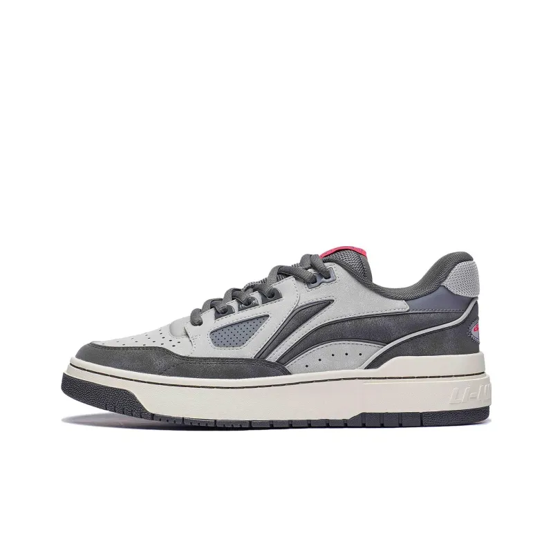 LiNing Rookie 2 Cushioned Slip Resistant Low Top Basketball Shoes Men's Gray-0