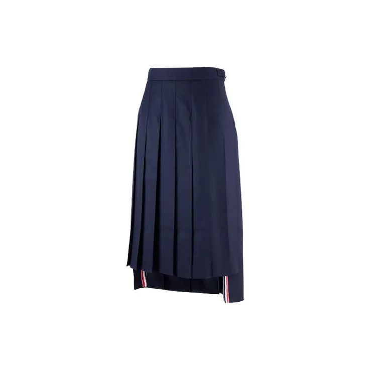 THOM BROWNE Rwb Stripe Pleated Midi Skirt-2