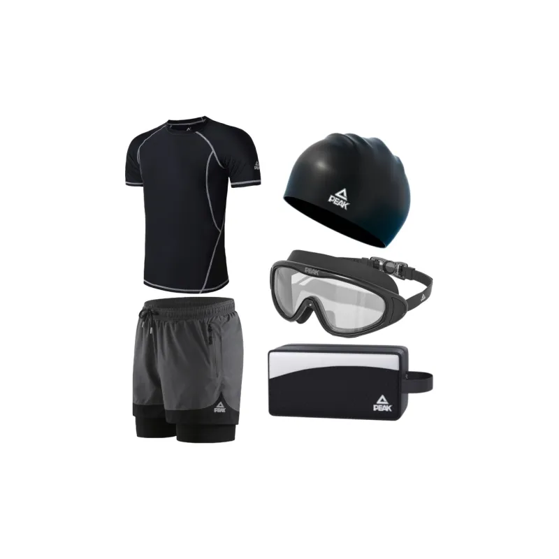 PEAK Swimming Sets Polyester Seaside Swimming Pool Men's Black-5