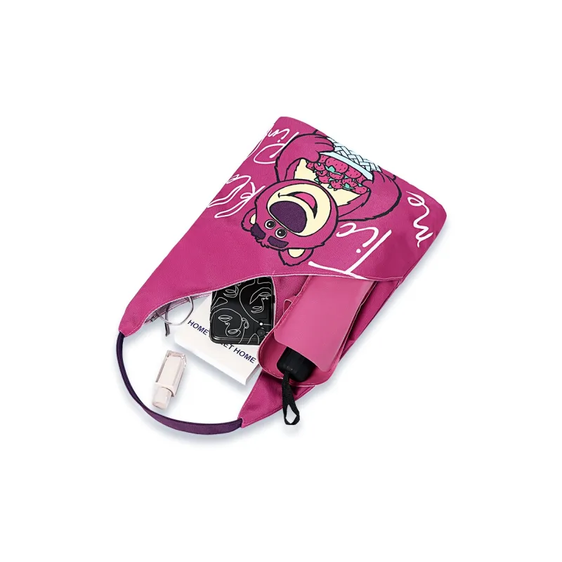 MESUCA Disney/Disney Lotso Collaboration Canvas Canvas Bag Handbag Shoulder Bag Medium Size Women's Rose Red-3