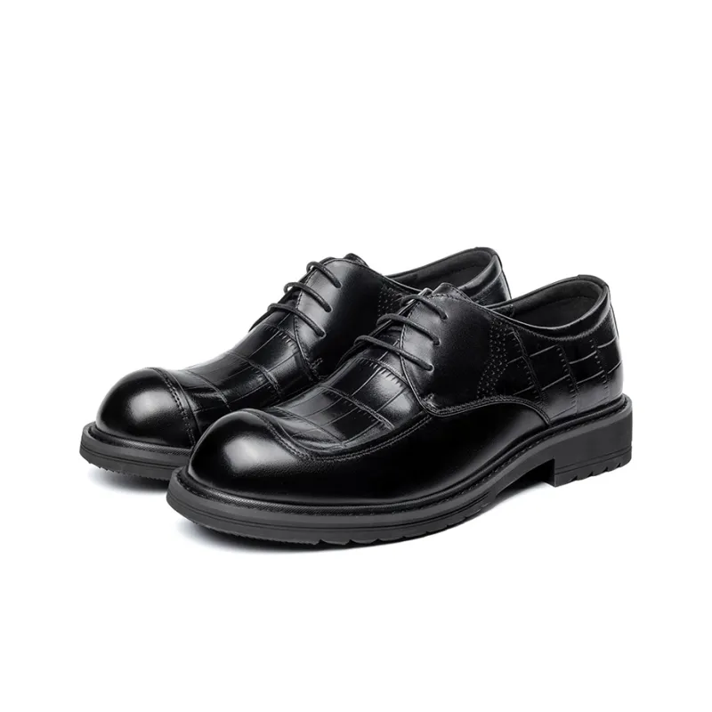 LAORENTOU Dress Shoes Men Low Top Black/Brown-2