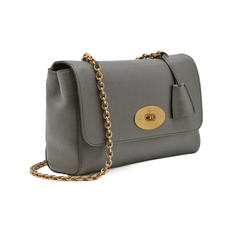 Mulberry Grain Cow Leather Crossbody Bag, Shoulder Bag Women's Gray-1