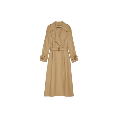 GUCCI Trench Coats Women's Camel