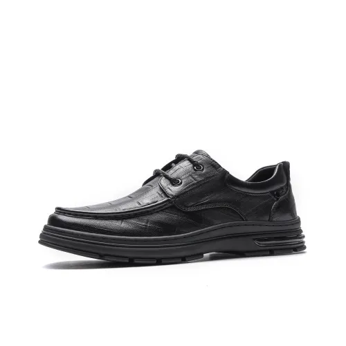 TRUMPPIPE Men's Casual Shoes Men Low-Top Black