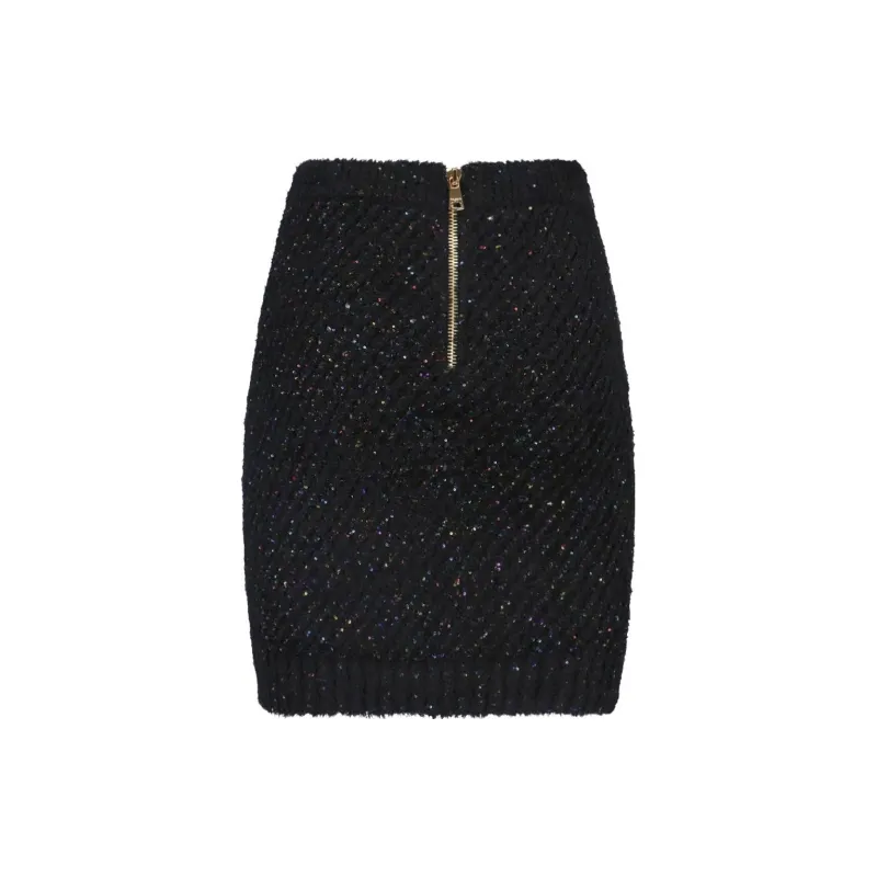 BALMAIN Sequin embellished High waist Miniskirt-1