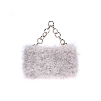 QULU Wool One Shoulder Handbag Small Size Women's Beige/Green/Black
