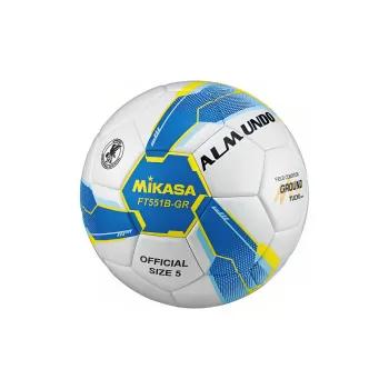 MIKASA Size 5 Soccer Synthetic Leather Hand-Stitched Soccer Ball Unisex White Blue Yellow