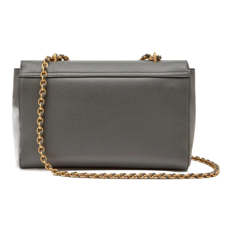 Mulberry Grain Cow Leather Crossbody Bag, Shoulder Bag Women's Gray-3