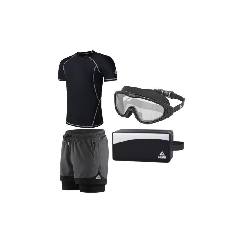 PEAK Swimming Sets Polyester Seaside Swimming Pool Men's Black-3