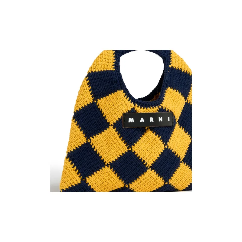 MARNI Acrylic With Cowhide Basket Bag Handbag Mini Women's Yellow/Blue-3