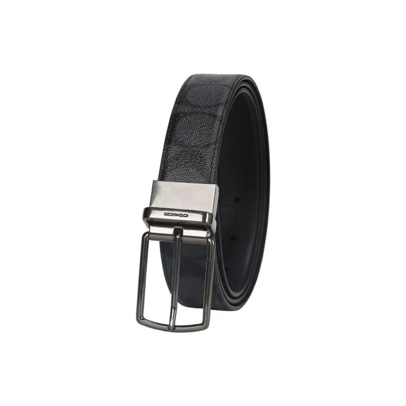 COACH PCV Letter Embossed Belt Men's Width  3cm-1