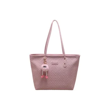JANE KLAIN Synthetic Leather Tote Bag Shopping Bag Shoulder Bags Large Size Women's Pink/White/Black