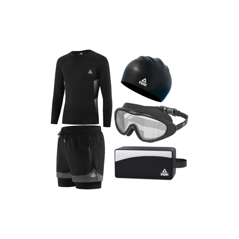 PEAK Swimming Sets Polyester Poolside Men's Black/Gray-4