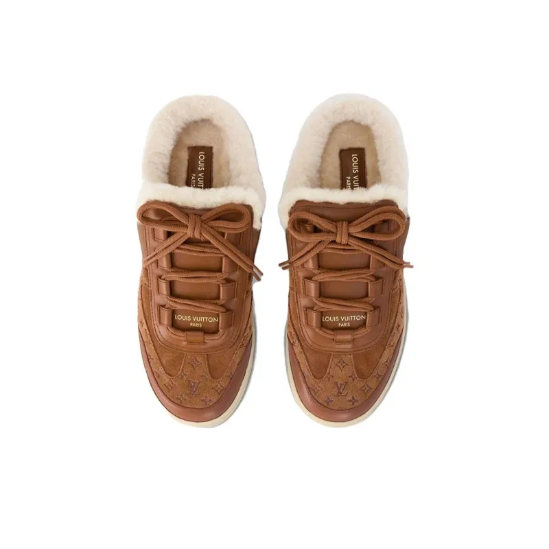 LOUIS VUITTON Lous Abrasion Resistant Wrap toe Slippers Women's Tan-3