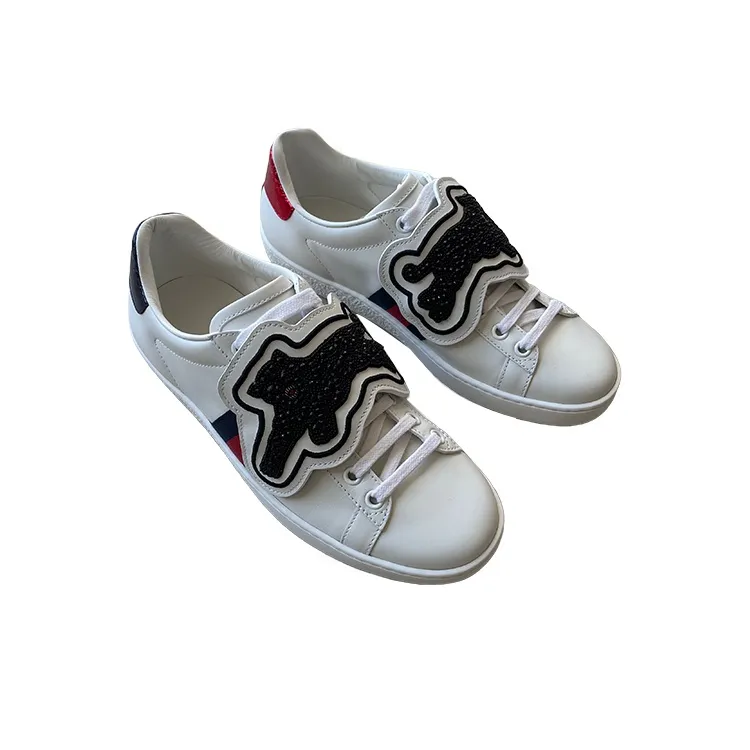 GUCCI Wear-Resistant Low-Top Skateboard Shoes Women's White Blue-2