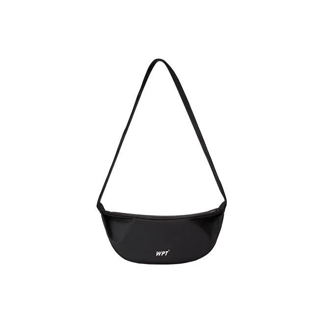 WPT PU Nylon Fabric Dumpling Bag One Shoulder Crossbody Fanny Pack Medium Size Unisex Black/White/Khaki/Green/Blue-9
