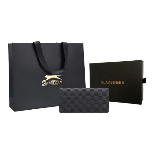 Slazenger PU Card Holder Wallet Men's Black/Avocado Green/Brown