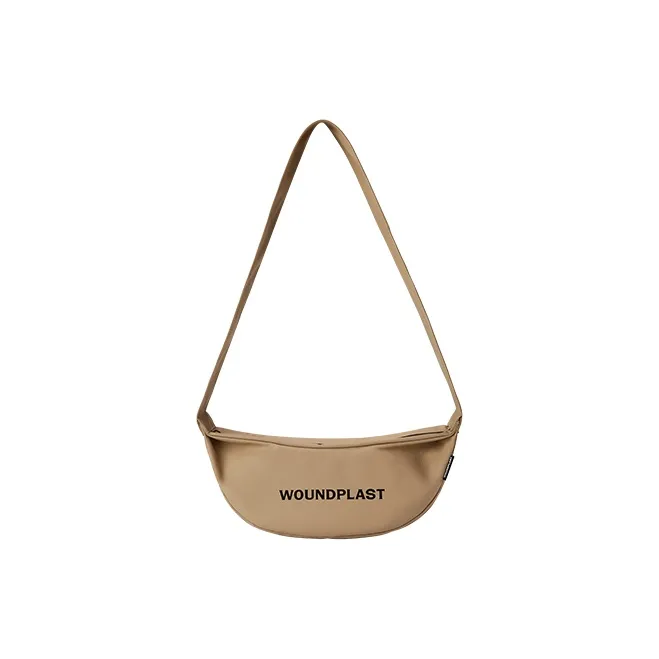 WPT PU Nylon Fabric Dumpling Bag One Shoulder Crossbody Fanny Pack Medium Size Unisex Black/White/Khaki/Green/Blue-13