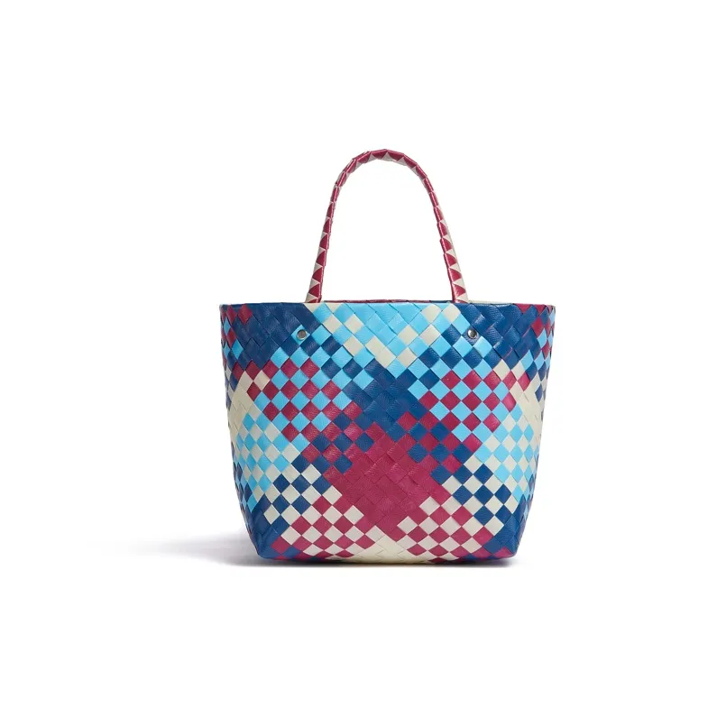 MARNI Polypropylene And Cow Leather Tote Bag Shopping Bag Handbag Mini Women's Purple-2