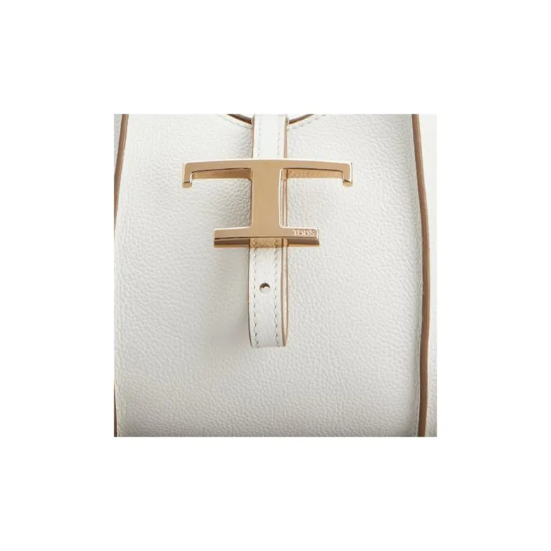 TOD'S Timeless Leather Hobo Bag, One Shoulder Handbag Mini Women's White-4