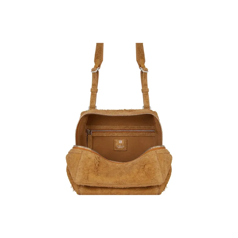 GIVENCHY Pandora Suede Calfskin Shoulder Bag Crossbody Bag Small Size Men's Brown-4