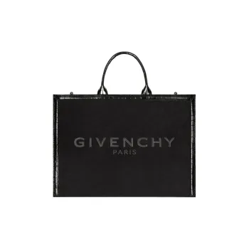 GIVENCHY G-Tote Suede Cow Leather Tote Bag Shopping Bag Handbag Medium Size Women's Black