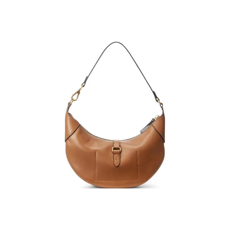 Polo Ralph Lauren Polo Id Small Calfskin Shoulder Bag Tan-3