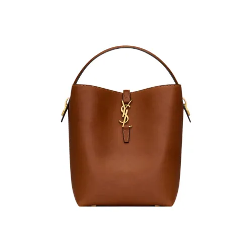 SAINT LAURENT Cow Leather Bucket Bags Shoulder Bag Crossbody Bag Handbag Regular Women's Brick