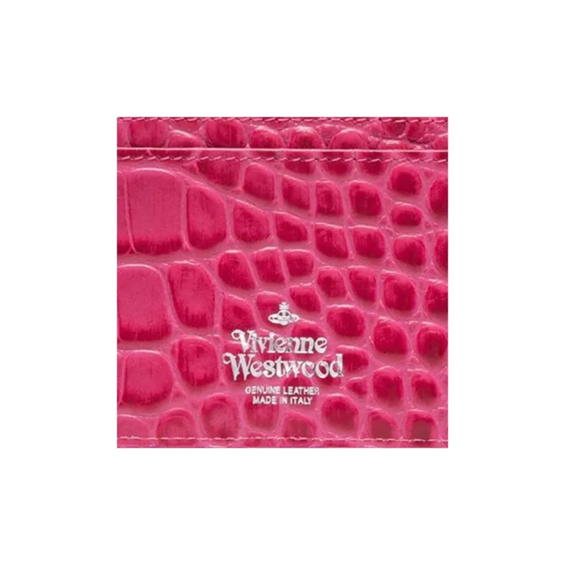 Vivienne Westwood Calfskin Wallet Regular Men's Bright Pink-4