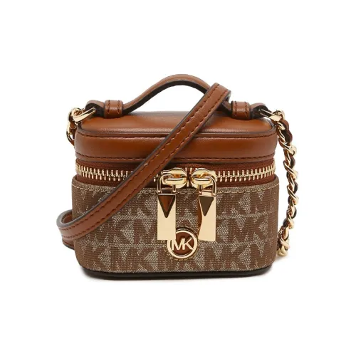 MICHAEL KORS Jacquard Fabric Suitcase Handbag Shoulder Bag Crossbody Bag Extra Small Women's Brown