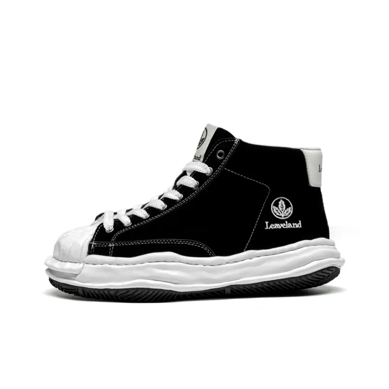 LEAVELAND Height Increasing Mid-Top Skateboard Shoes Unisex-10
