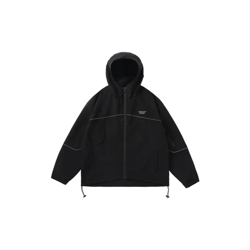 LAMLICKA Trench Coats Unisex Black-1