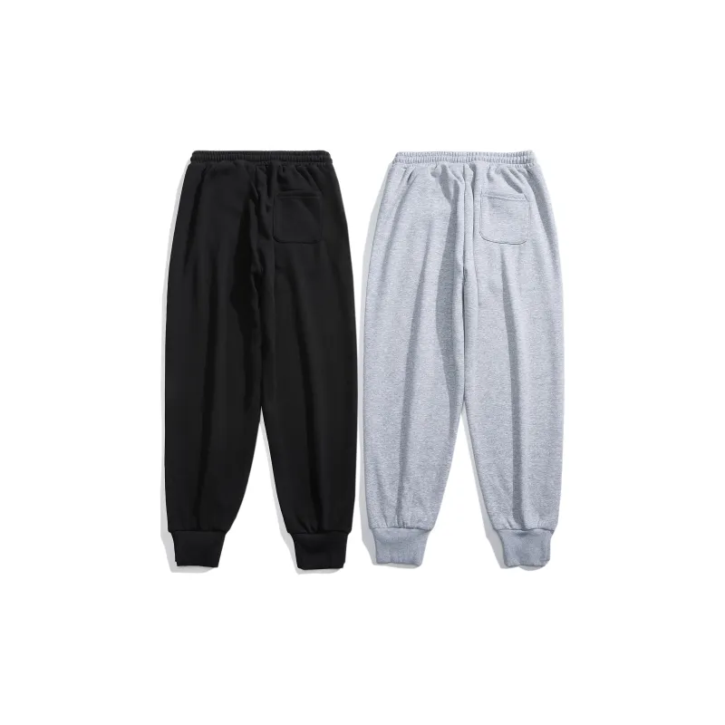 SUPERMOON Autumn And Winter Season Knitted Sports Pants Unisex Black-25