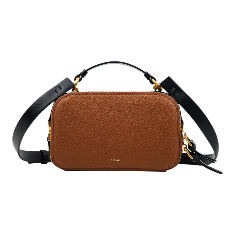 Chloe Marcie Calfskin Makeup Bag Camera Bag Shoulder Bag Crossbody Bag Women's Brown-0