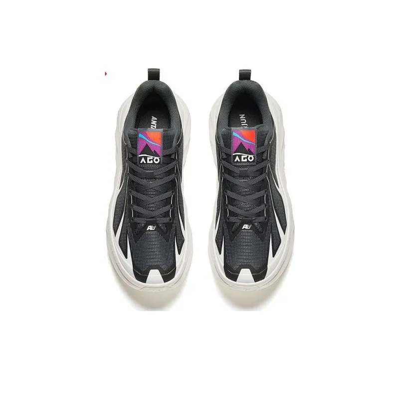 Anta Champion Series Wear-Resistant Low-Top Casual Running Shoes Men's Black White-2