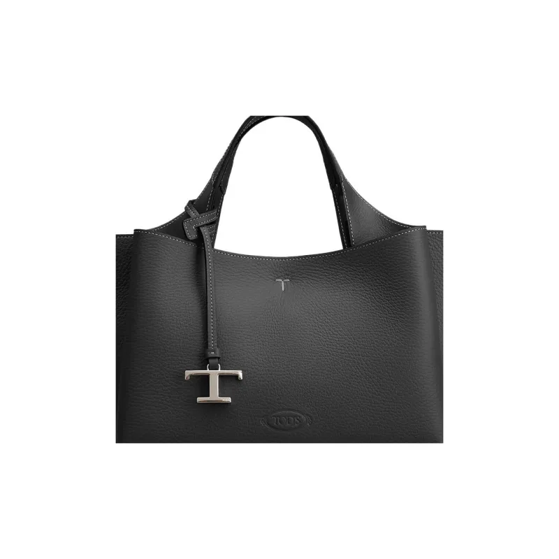 TOD'S Leather Shoulder Bag Crossbody Bag Handbag Mini Women's Black-3