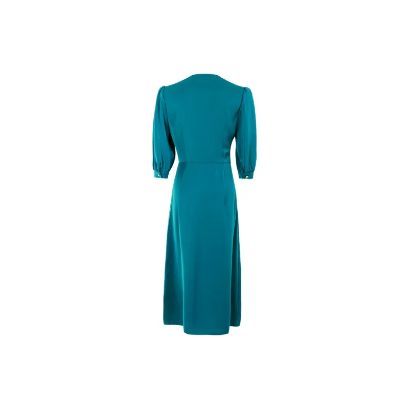 MISSSHINE Long Sleeved Dresses Women's Peacock Blue-1