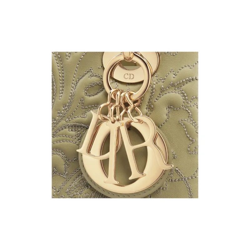 DIOR Lady Dior Lambskin Shoulder Bag Crossbody Bag Handbag Small Size Women's Sage Green-5