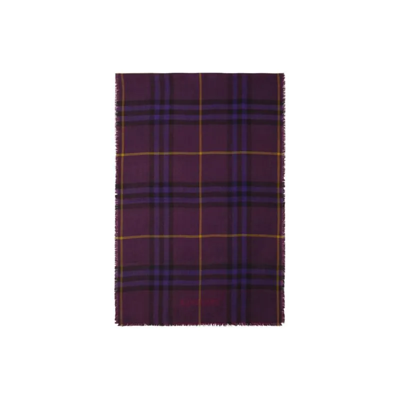 Burberry Plaid-check Wool-silk Scarf-1