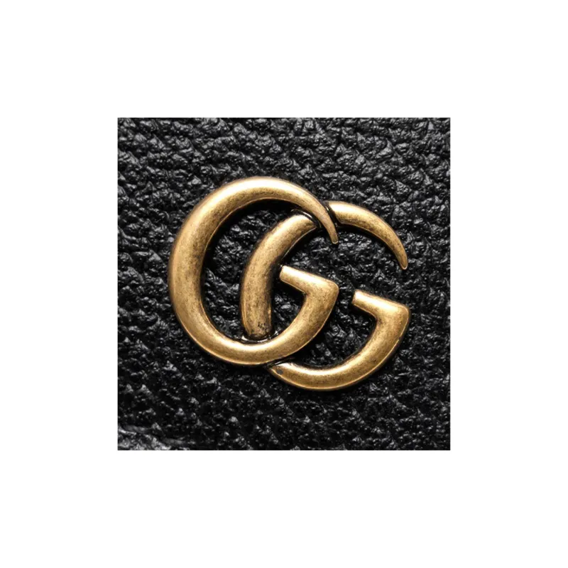 GUCCI GG Marmont Leather Long Double Fold Wallet Regular Men's Black-3