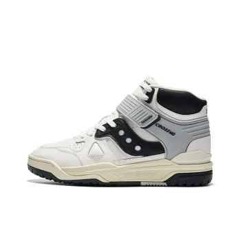 Saucony Cross 90 MID Anti Slip Wear Resistant High Top Skateboard Shoes Unisex White Black