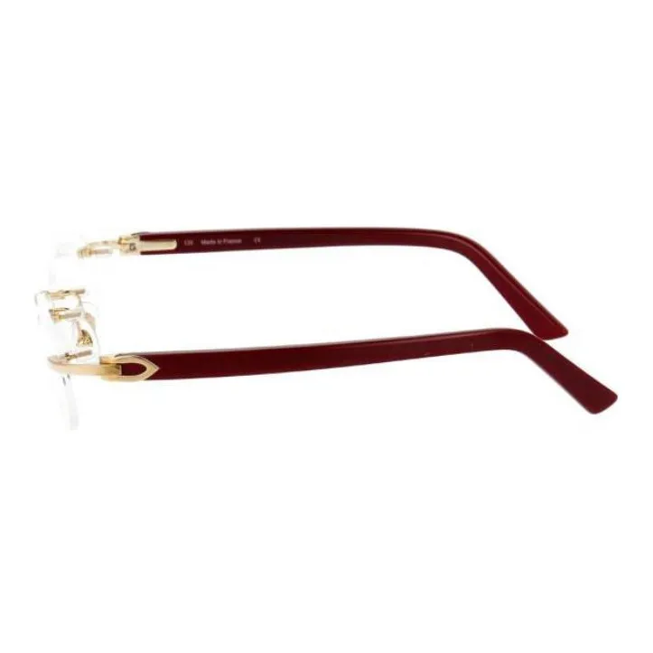 CARTIER EYEGLASSES Metal Oval Eyeglass Frames Unisex Gold-2