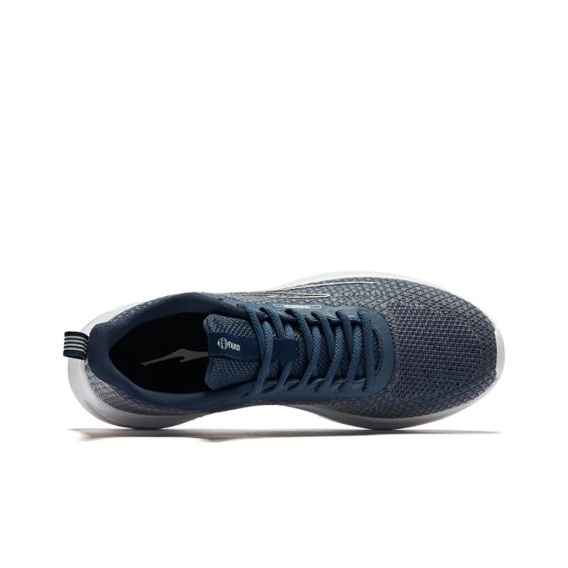 Erke Cushioning Rebound Low Top Running Shoes Men's Blue Silver-3