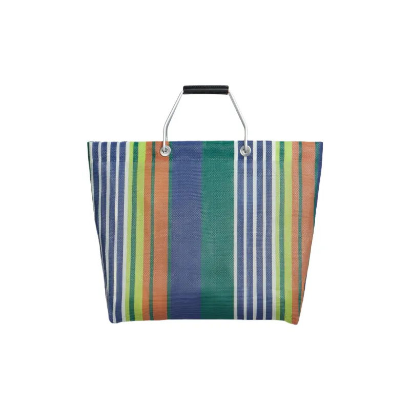 MARNI Polyethylene With Cow Leather Patchwork Tote Bag Shopping Bag Handbag Women's Light Blue/Multicolor-2