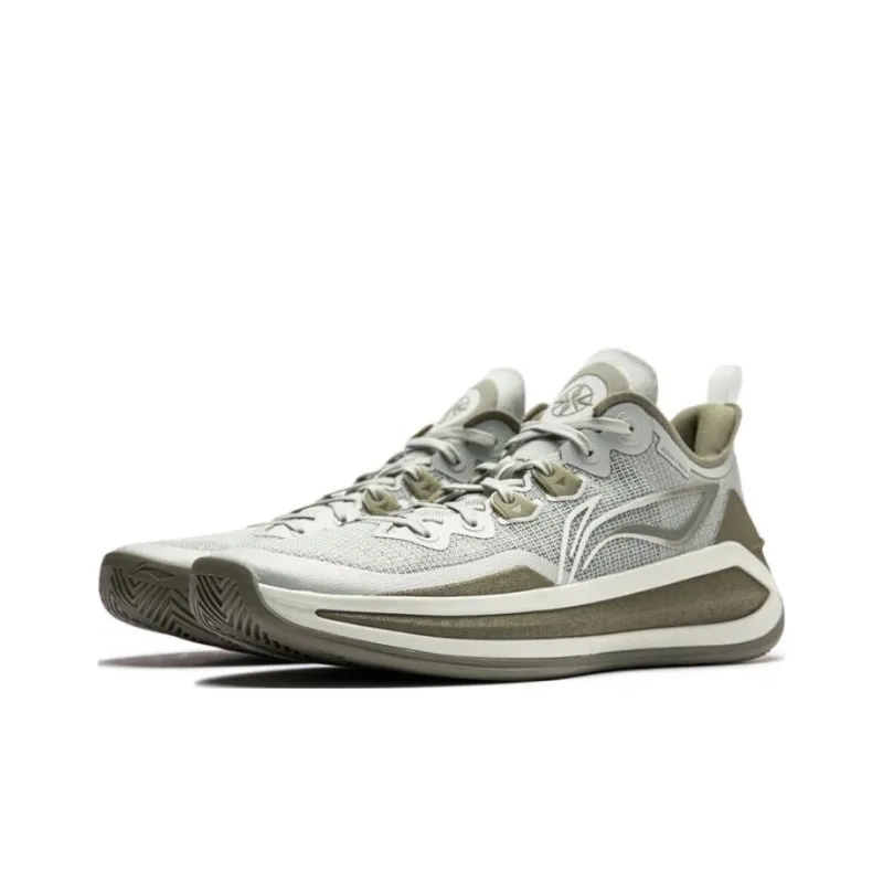 LiNing Liren 3 V2 Wild Whisper Cushioning Anti Slip And Wear Resistant Low Top Basketball Shoes Unisex Gray Green-2