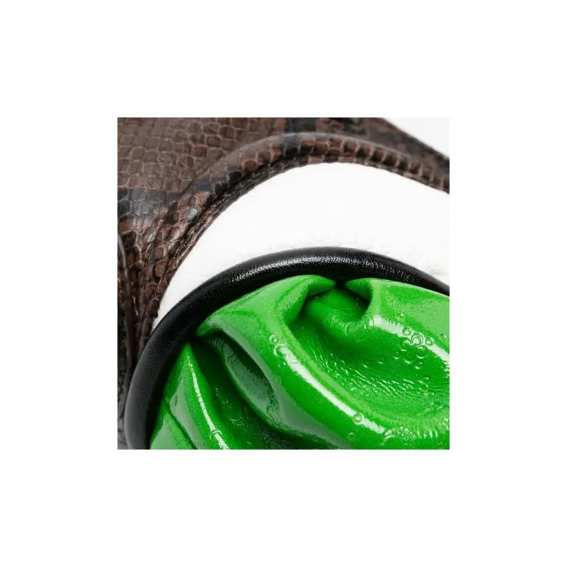 Marine Serre Goatskin Tote Bag Shopping Bag Handbag Mini Women's Brown/White/Green-2