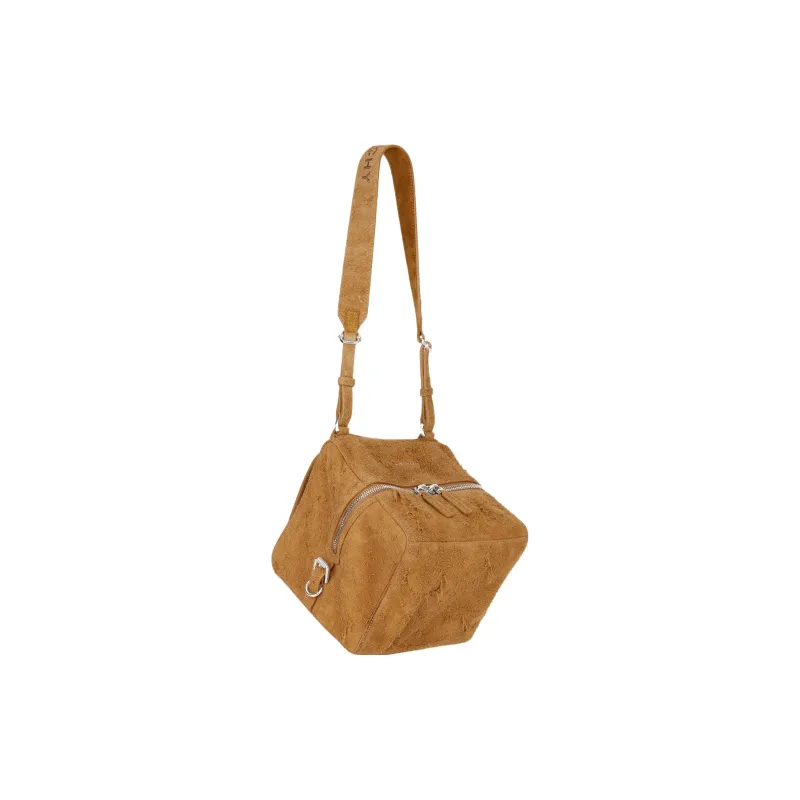 GIVENCHY Pandora Suede Calfskin Shoulder Bag Crossbody Bag Small Size Men's Brown-1
