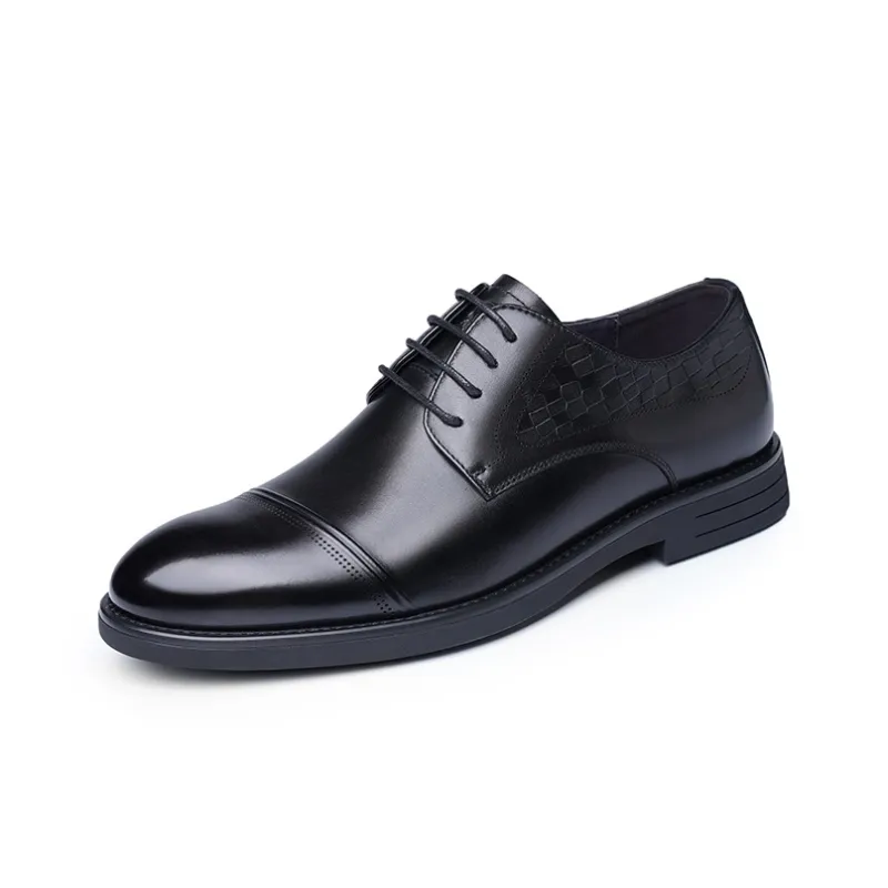 LAORENTOU Dress Shoes Men Low Top Black-1
