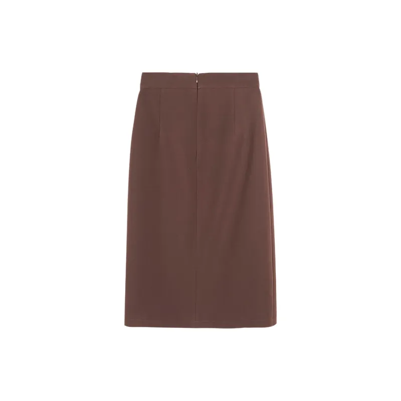 MISSSHINE Casual Long Skirts Women's Dark Coffee-1