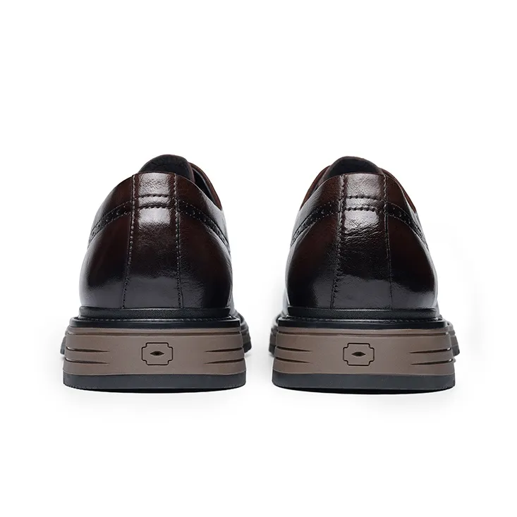LAORENTOU Dress Shoes Men Low Top Brown/Black-8